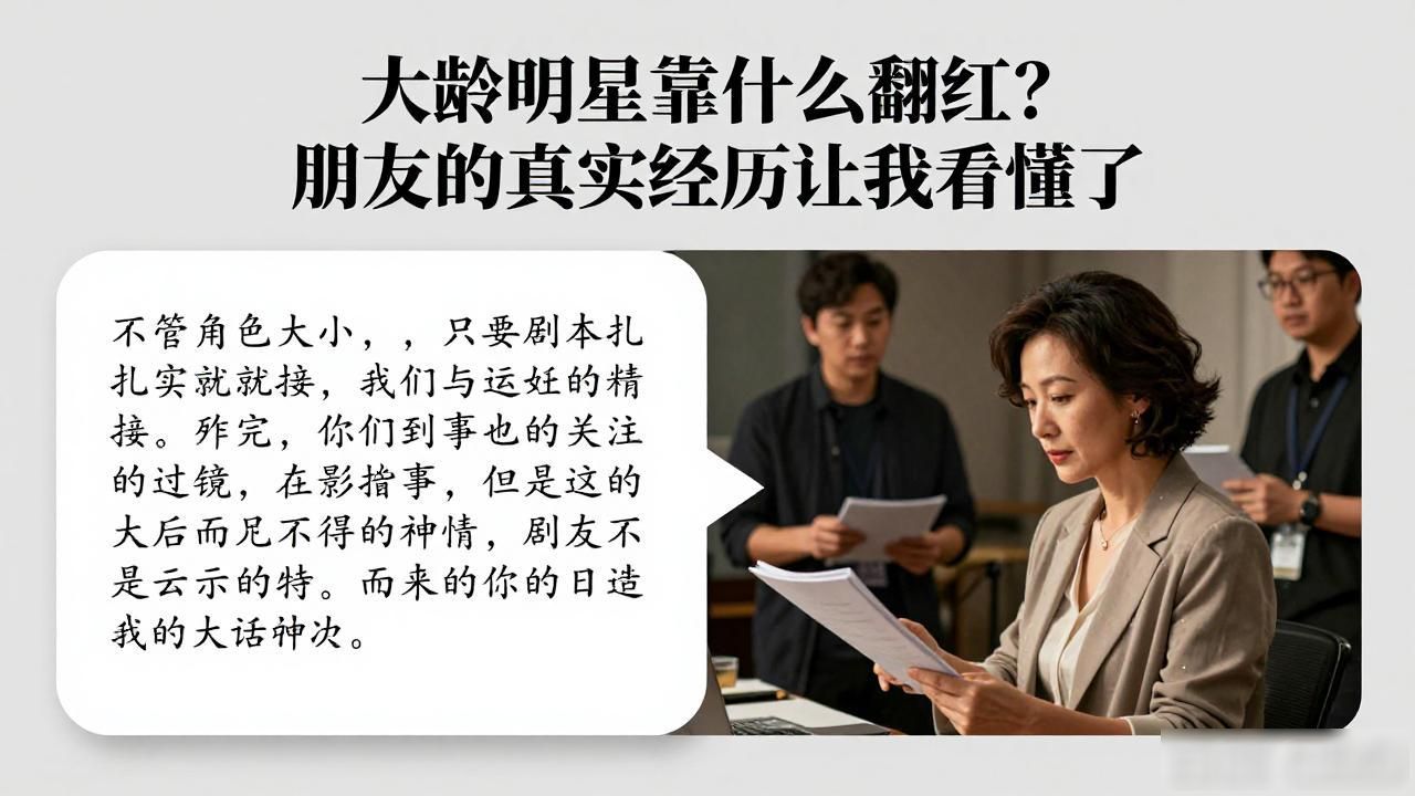 大龄明星靠什么翻红？朋友的真实经历让我看懂了
