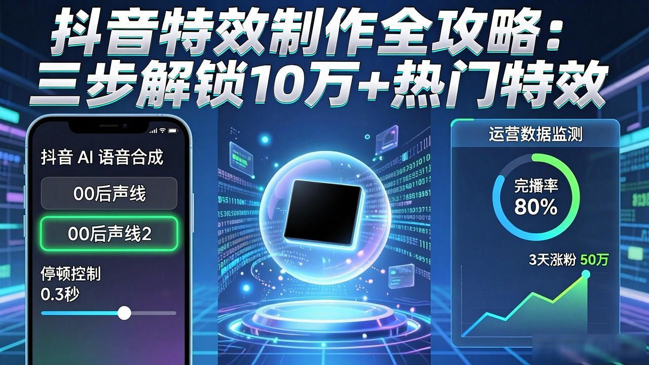 抖音特效制作全攻略：三步解锁10万+热门特效